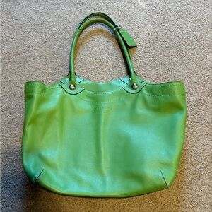 Coach bag green leather